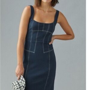 Anthropologie Maeve Navy Midi Dress
